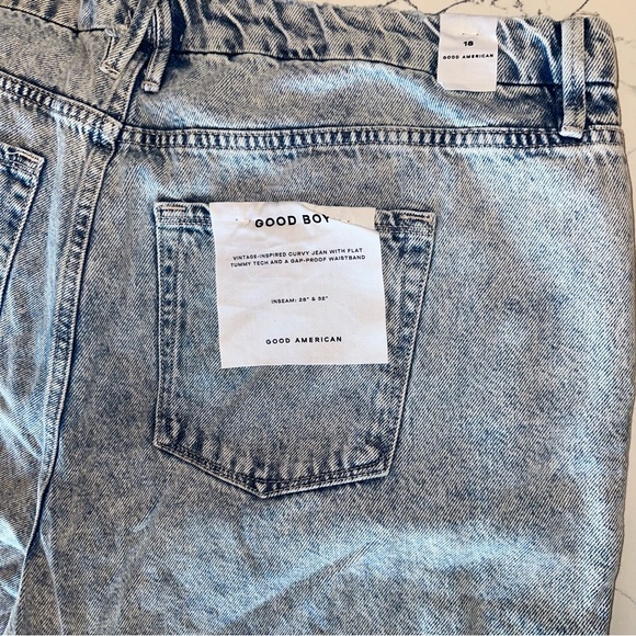 Good American Good Boy Light Wash Vintage Inspired Blue Curvy Jeans Size 18 - Picture 8 of 13